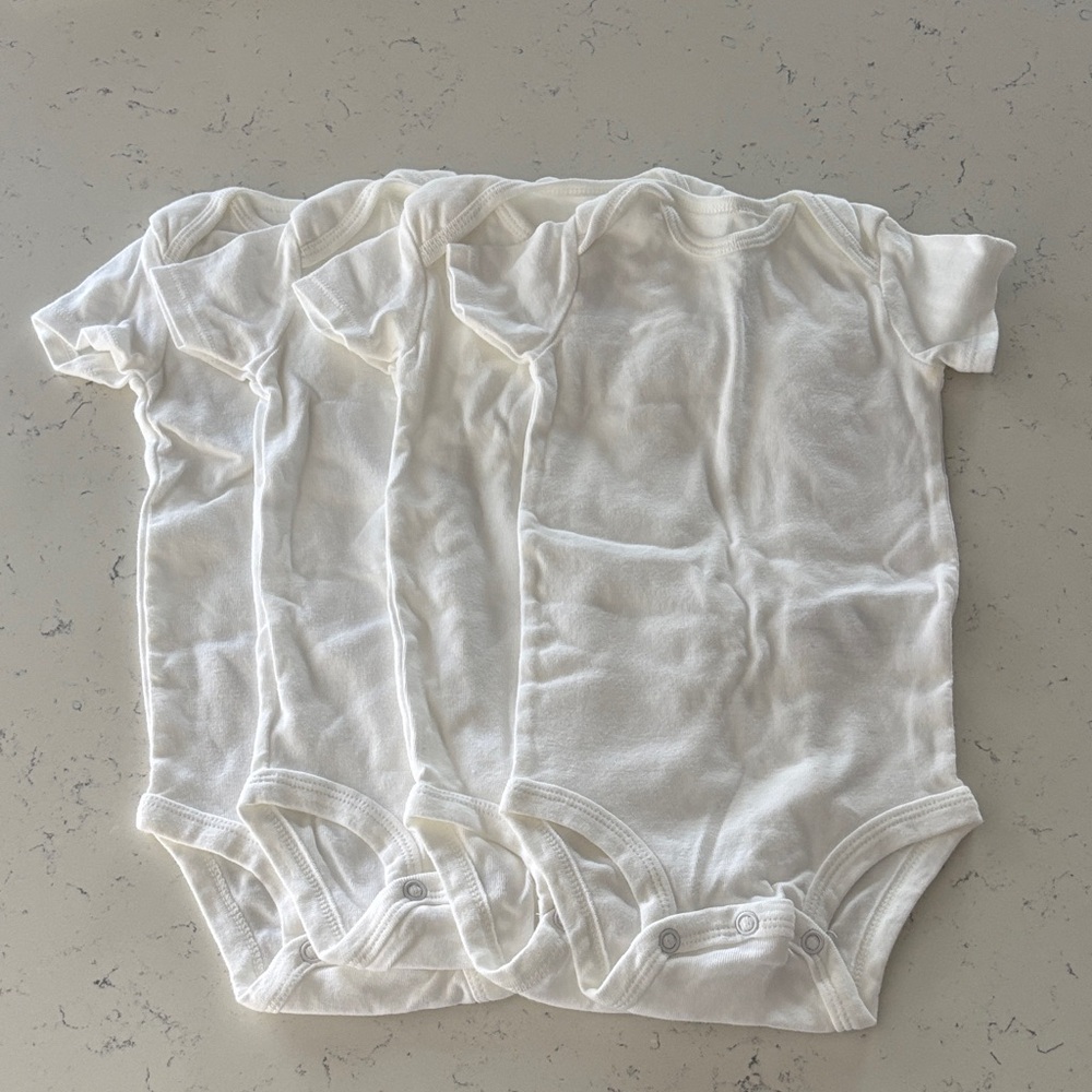 Classic White Baby Onesies- Set of 4